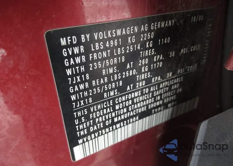 2009 Volkswagen Tiguan Se/Sel from USA, damaged, VIN WVGBV75NX9W521904